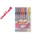 Boligrafo uni ball um 120 signo 07 mm tinta gel estuche de 8 colores con purpurina