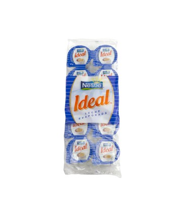 Leche evaporada ideal porciones de 75 gr envase de 10 unidades