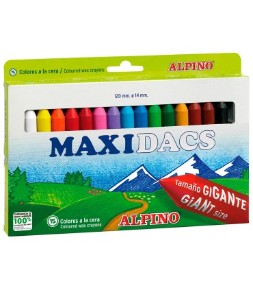 Lapices cera alpino maxidacs caja de 15 unidades colores surtidos