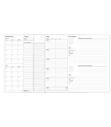 Cuaderno triplex additio plan de curso evaluacion agenda plan semanal y tutorias fundas transparentes 225x31cm
