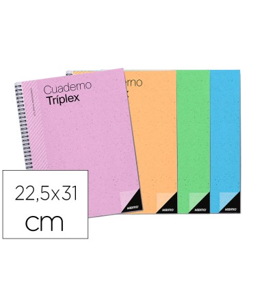 Cuaderno triplex additio plan de curso evaluacion agenda plan semanal y tutorias fundas transparentes 225x31cm