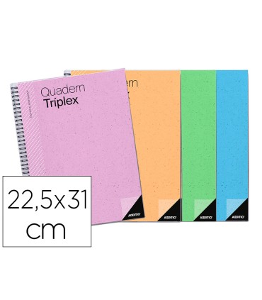 Bloc triplex additio plan curso evaluacion continua plansemanal tutorias mas 6 fundas ransparentes 225x31cm catalan