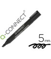 Rotulador q-connect marcador permanente negro punta biselada 5.0 mm