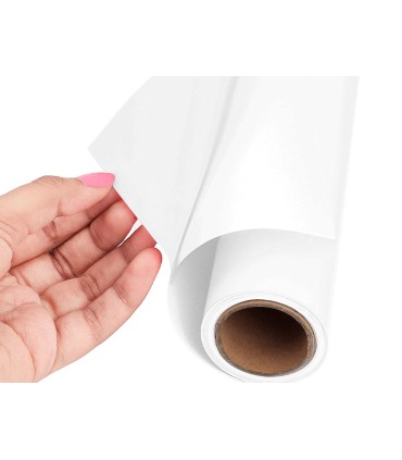 Rollo adhesivo liderpapel unicolor blanco brillo rollo de 045 x 20 mt