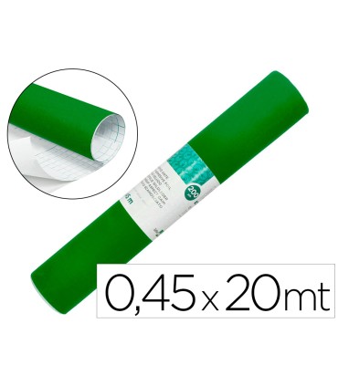 Rollo adhesivo liderpapel unicolor verde brillo rollo de 045 x 20 mt