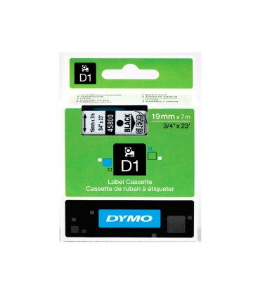 Cinta dymo negro transparente 19mm x 7 mt d1