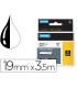 Cinta dymo rhino nylon flexible blanco negro 19mmx 35 mt tape label