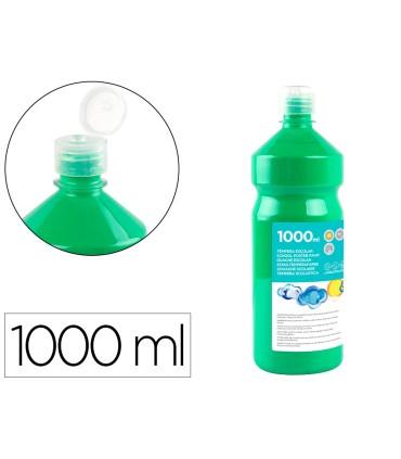 Tempera liquida liderpapel escolar 1000 ml verde