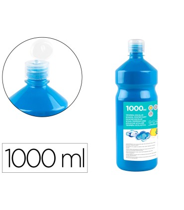 Tempera liquida liderpapel escolar 1000 ml azul