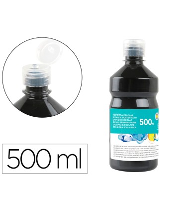 Tempera liquida liderpapel escolar 500 ml negro