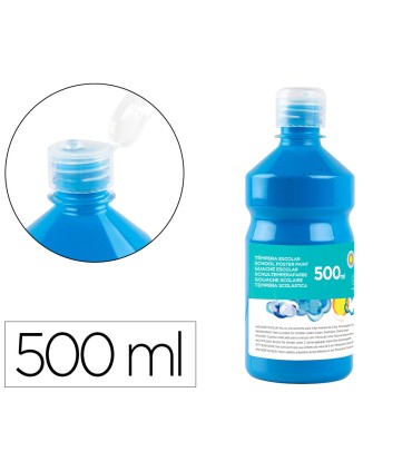 Tempera liquida liderpapel escolar 500 ml azul