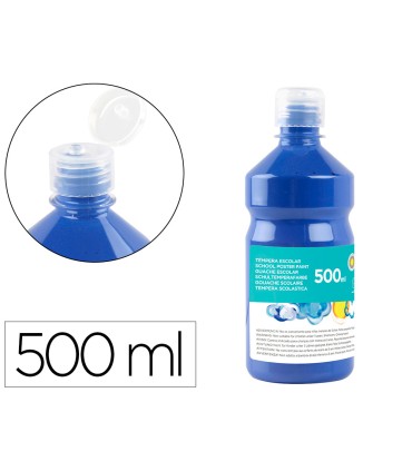 Tempera liquida liderpapel escolar 500 ml azul marino