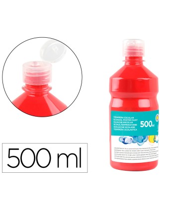 Tempera liquida liderpapel escolar 500 ml rojo