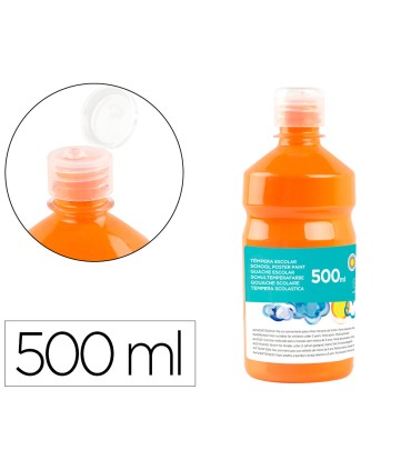 Tempera liquida liderpapel escolar 500 ml naranja