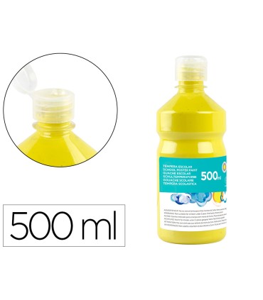 Tempera liquida liderpapel escolar 500 ml amarillo limon