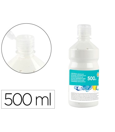 Tempera liquida liderpapel escolar 500 ml blanco