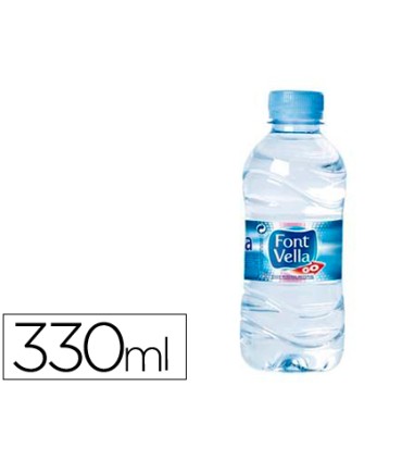 Agua mineral natural font vella botella sant hilari 330 ml