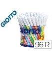 Rotulador giotto turbo color bote de 96 unidades 12 colorespor 8 unidades de cada color lavables con punta bloqueada