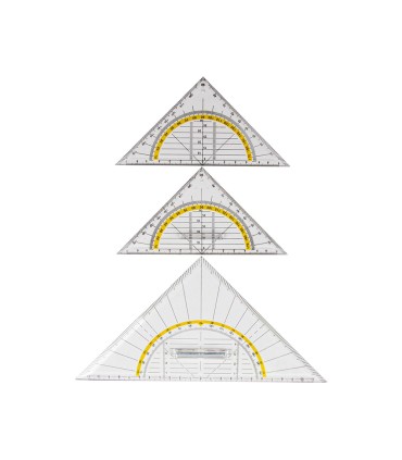 Escuadra liderpapel geometria 16 cm plastico cristal con pestana de sujeccion