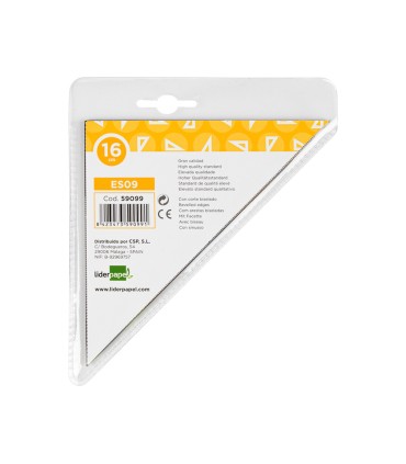 Escuadra liderpapel geometria 16 cm plastico cristal