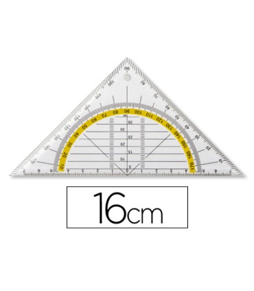 Escuadra liderpapel geometria 16 cm plastico cristal