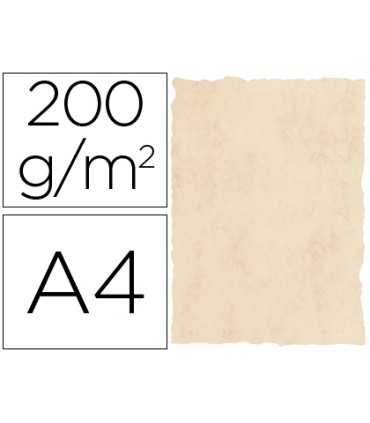 Papel pergamino din a4 200 gr color marmol beige paquete de 25 hojas