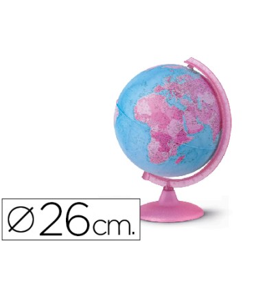 Globo terraqueo con luz modelo pink diametro 26 cm