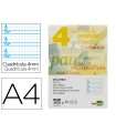 Recambio liderpapel a4 pautaguia 100 hojas 75 g cuadriculado pautado 4 mm con margen 4 taladros