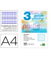 Recambio liderpapel a4 pautaguia 100 hojas 75 g cuadriculado pautado 3 mm con margen 4 taladros