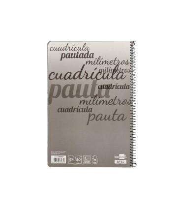 Cuaderno espiral liderpapel folio pautaguia tapa dura 80h 75 gr cuadro pautado 4mmcon margen colores surtidos