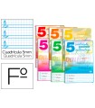 Cuaderno espiral liderpapel folio pautaguia tapa blanda 80h 75 gr cuadro pautado 5mm con margen colores surtidos