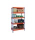 Estanteria metalica ar storage 180x90x45 cm 5 estantes 200kg por estante bandejas de maderasin tornillos azul naranja