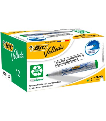 Rotulador bic velleda para pizarra verde punta redonda 13 mm