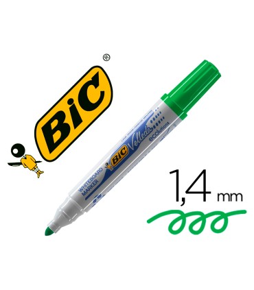 Rotulador bic velleda para pizarra verde punta redonda 13 mm