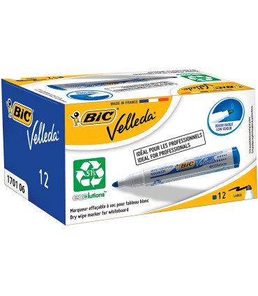 Rotulador bic velleda para pizarra azul punta redonda 13 mm