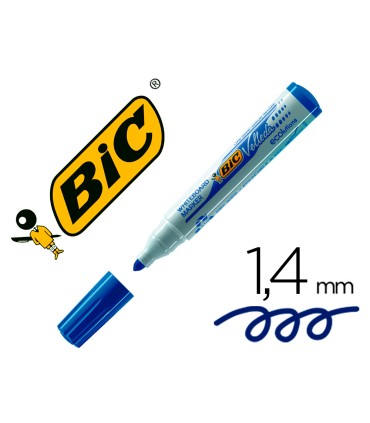 Rotulador bic velleda para pizarra azul punta redonda 13 mm