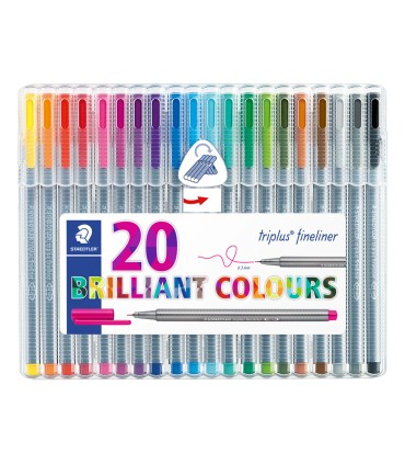 Rotulador staedtler triplus fineliner 334 estuche de 20 unidades colores surtidos