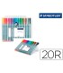 Rotulador staedtler triplus fineliner 334 estuche de 20 unidades colores surtidos