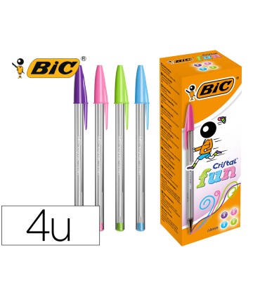 Boligrafo bic cristal large fashion cajas de 20 unidades colores surtidos