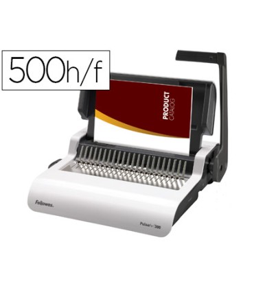 Encuadernadora manual para canutillo fellowes pulsar300 perfora 20 hojas tamano din a4encuaderna hasta 300 hojas