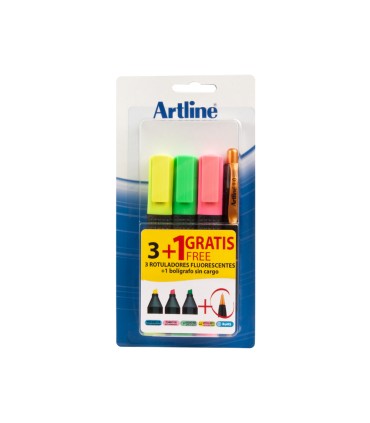 Rotulador artline fluorescente ek 660 blister de 3 unidades 1 boligrafo serie 7000 sin cargo