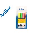 Rotulador artline fluorescente ek-660 blister de 3 unidades + 1 boligrafo serie 7000 sin cargo