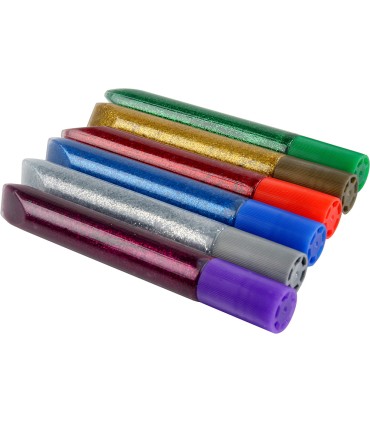 Purpurina pegamento liderpapel fantasia colores metalicos blister de 6 unidades de 10 gr