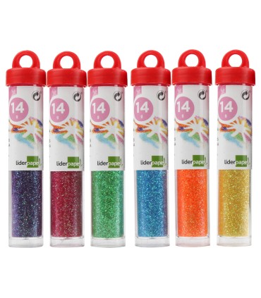 Purpurina liderpapel fantasia colores metalicos pasteles bote de 14 gr