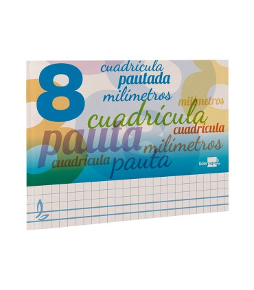 Libreta liderpapel pautaguia tapa cartoncillo 32 hojas din a5 cuadriculado pautado 8mm apaisada 70 gr