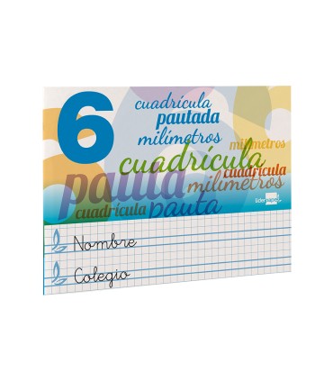 Libreta liderpapel pautaguia tapa cartoncillo 32 hojas din a5 70 g cuadriculado pautado 6 mm apaisado