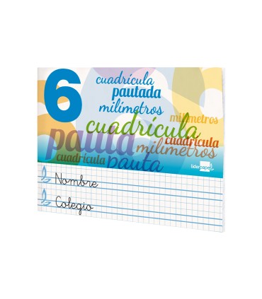 Libreta liderpapel pautaguia tapa cartoncillo 32 hojas din a5 70 g cuadriculado pautado 6 mm apaisado