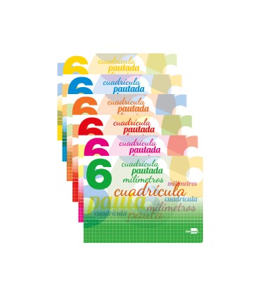 Libreta liderpapel pautaguia tapa cartoncillo 32 hojas din a5 70 g cuadriculado pautado 6 mm apaisado