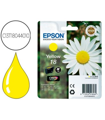 Ink jet epson t18 amarillo expression home xp 102 xp 205 xp 305 xp 405 capaciidad 180 pag