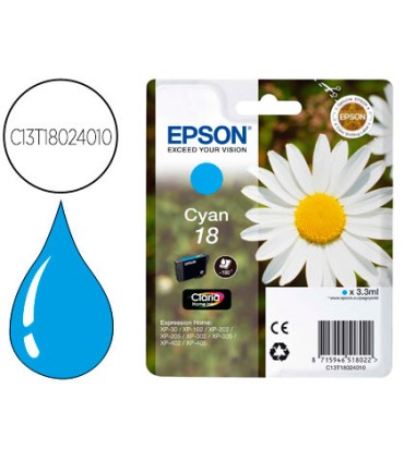 Ink jet epson t18 cyan expression home xp 102 xp 205 xp 305 xp 405 capacidad 180 pag